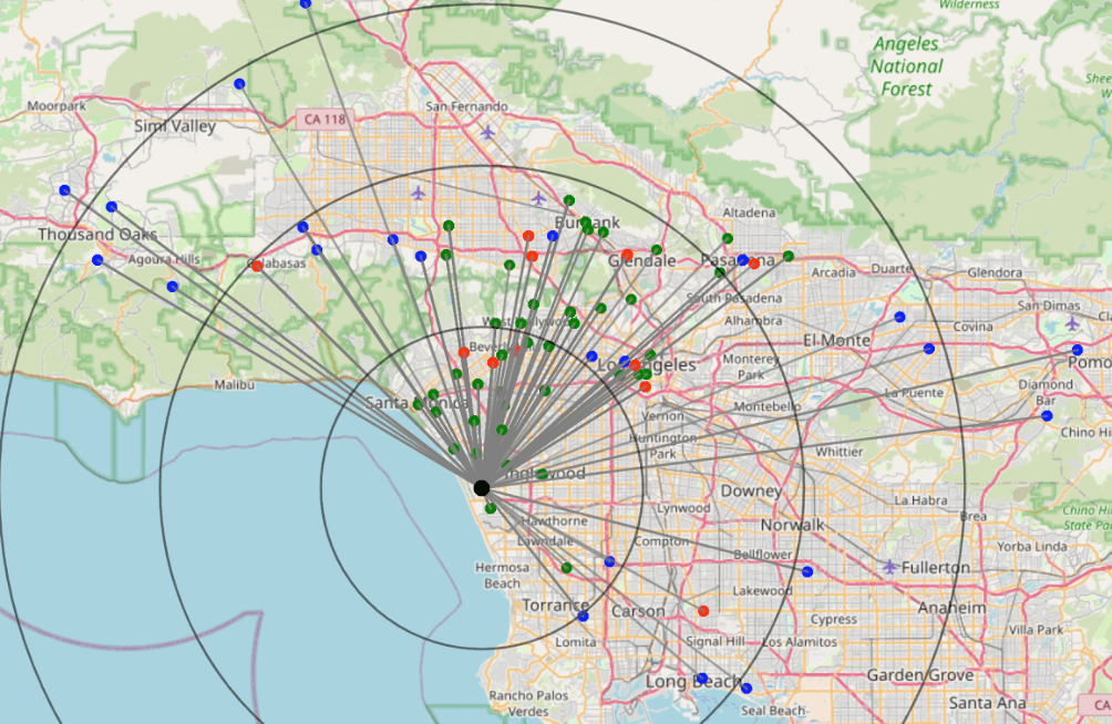 Map of lease locations before interactivity